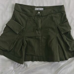 Mango Olive Cargo Mini Skirt